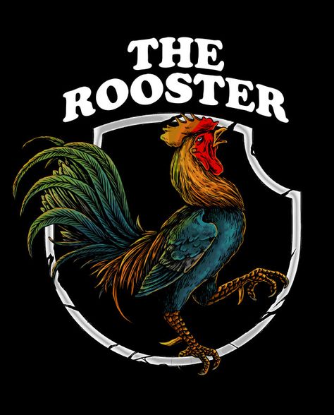 The rooster Premium Vector | Free Vector #Freepik #freevector #freelogo #freehand #freebadge #freegreen Rooster Illustration, Rooster Vector, Rooster Tattoo, Rooster Logo, Chicken Logo, Cartoon Chicken, Logo Mascot, Rooster Art, Farm Logo