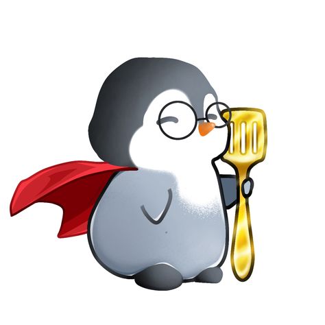 Penguin Chibi, Penguin With Glasses, League Of Legends Pfp, Golden Spatula, Valorant Pfp, Sage Valorant, Pfp Profile, Penguin Love, Red Cape