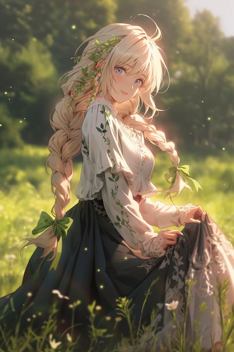 Cute Female Oc, Anime Goddess Art, Blonde Anime Woman, Healing Witch, Anime Goddess, Female Anime Characters, Love Animation Wallpaper, Giant Inflatable, Dark Anime Guys