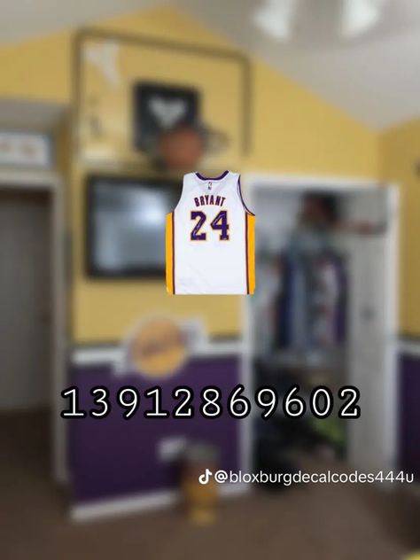 Basketball Bloxburg Codes, Boy Bedroom Decals Bloxburg, Bloxburg Decals Codes Basketball, Bloxburg Basketball Decal, Bloxburg Boys Room, Basketball Hoop Decal Bloxburg, Boy Bedroom Ideas Bloxburg, Bloxburg Basketball Court, Boys Decals Bloxburg