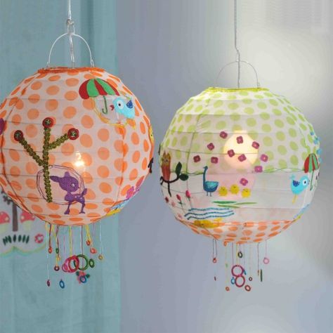 Paper Party Decorations, Lamp Inspiration, Lantern Ideas, Diy Lanterns, Paper Lantern, Diy Lamp, Paper Lanterns, Kids' Room, Kids Decor