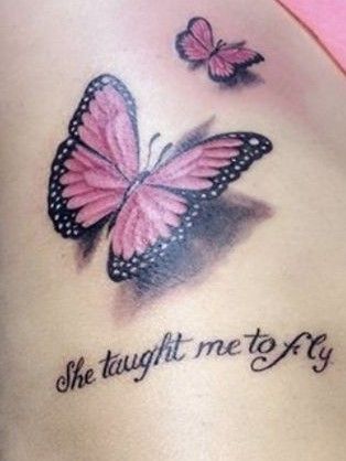 Butterfly Memorial Tattoo Ideas, Rip Mom Tattoos, Quote Tattoos Ideas, Rip Mom Tattoo, Butterfly Foot Tattoo, Memorial Tattoos Mom, Rip Tattoos, Tattoos Mom, Rip Tattoos For Mom