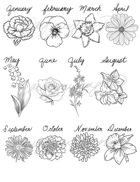 Zodiac Flowers Tattoo, July Zodiac Sign Tattoo, Zodiac Flower Tattoo, Zodiac Sign Flowers, Motherhood Tattoo, Zodiac Flowers, Lucky Tattoo, May Flower, July Birth Flower