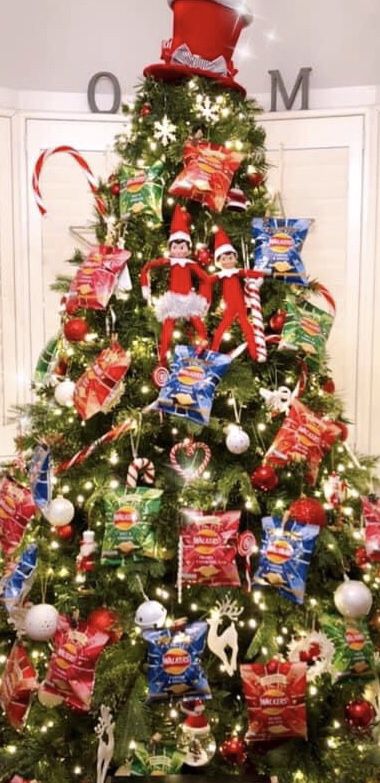 Hang Bags, Chip Bags, Hanging Bag, Shelf Ideas, On The Shelf, A Sign, Christmas Elf, The Tree, Chip Bag