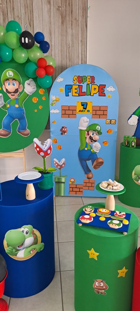 Mario And Luigi Decorations, Luigis Mansion Birthday, Luigis Mansion Halloween Decorations, Mario And Luigi Backdrop, Luigi’s Mansion Party, Luigi Mansion, Luigi's Mansion