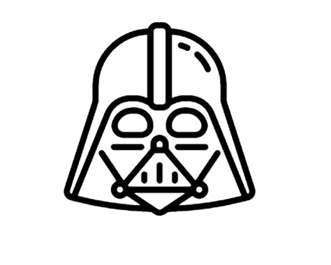 Darth Vader Outline, Darth Vader Helmet Drawing, Darth Vader Cute, Darth Vader Vector, Darth Vader Tattoo Design, Darth Vader Icon, Darth Vader Tattoo, Icon Tattoo, A Icon