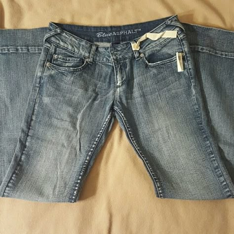 Worn Out Jeans, Y2k Baggy Denim Blue Bottoms, Vintage Washed Blue Bottoms, Y2k Wide Leg Washed Blue Bottoms, Bell Bottom Jeans Y2k, Y2k Washed Denim Blue Bottoms, Cute Bottoms, 2000s Pants, 2000s Jeans