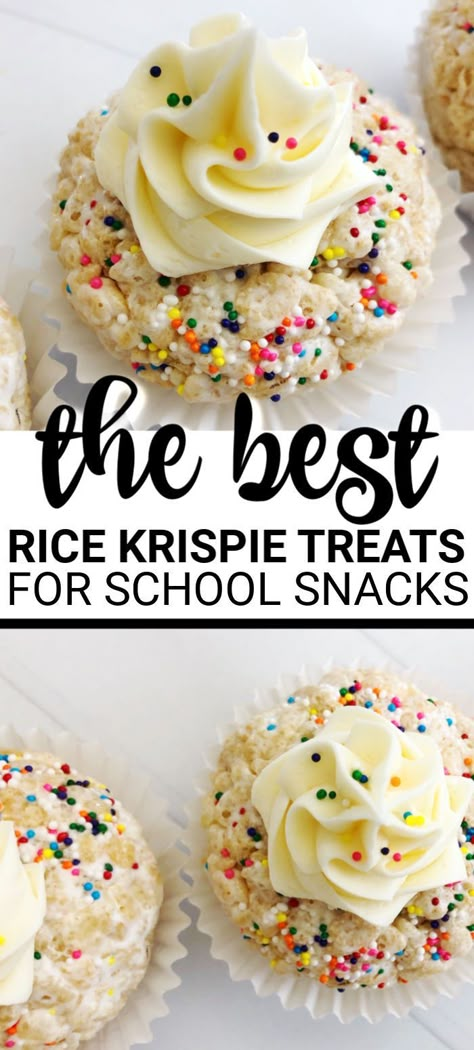 Cupcakes Recipes Easy, The Best Rice Krispie Treats, Best Rice Krispie Treats, Treats For School, School Birthday Treats, The Best Rice, Best Rice, Easy Cupcake Recipes, School Treats