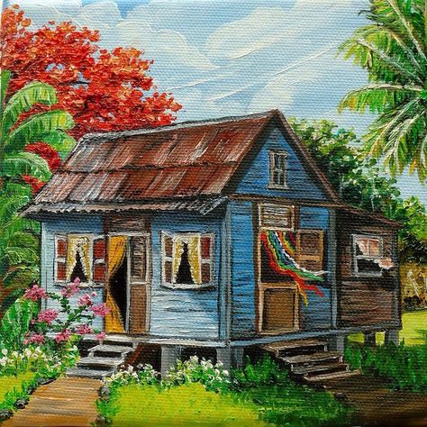 Caribbean House, Bayou House, Caribbean Homes, Puerto Rican Culture, Cabin Art, Free To Use Images, Faeries Gardens, Caribbean Art, Beach Shack