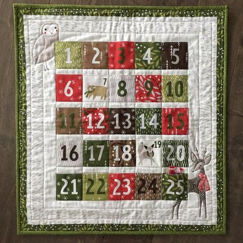 Calendar Quilts, Cool Advent Calendars, Homemade Advent Calendars, Fabric Advent Calendar, Christmas Advent Calendar Diy, Advent Calenders, Diy Advent Calendar, Quilt Batting, Woodland Forest