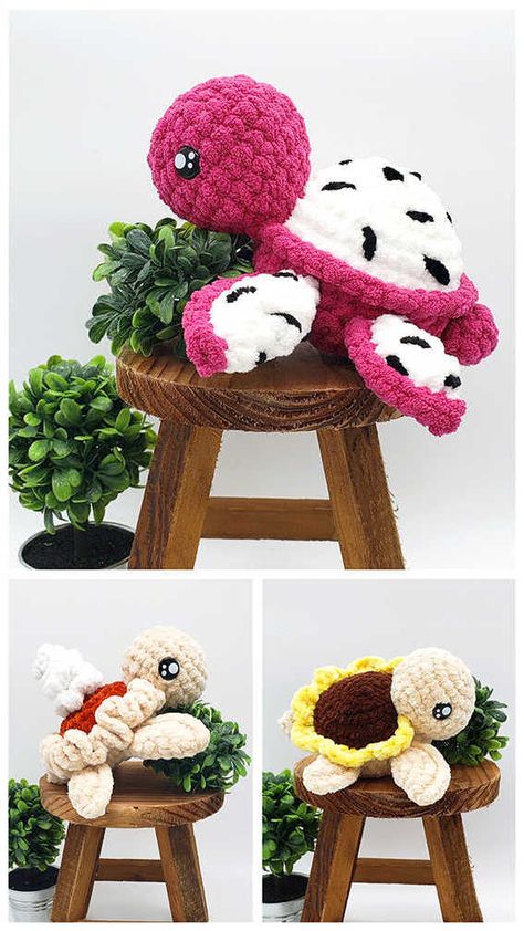 Basic Crochet Stuffed Animal, Plush Animal Crochet Pattern, Crochet Stuffed Turtle Free Patterns, Cute Crochet Headband Patterns, Free Chunky Amigurumi Patterns, Crochet Turtle Plushie Pattern Free, Free Crochet Patterns For Turtles, Crochet Flower Turtle Free Pattern, Crochet Amigurumi Turtle Free Pattern