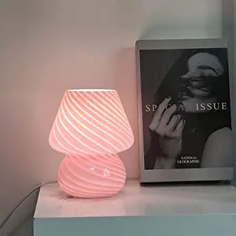 Danish Pastel Room, Pink Lamp, Pastel Room Decor, Cute Night Lights, Pink Mushroom, Mushroom Table, Pink Table Lamp, Mood Lamps, Cute Ring