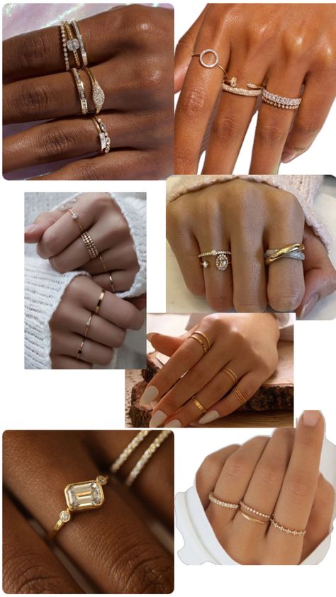 #Jewelry #Rings Stacked Rings, Feminine Aesthetic, Stacking Rings