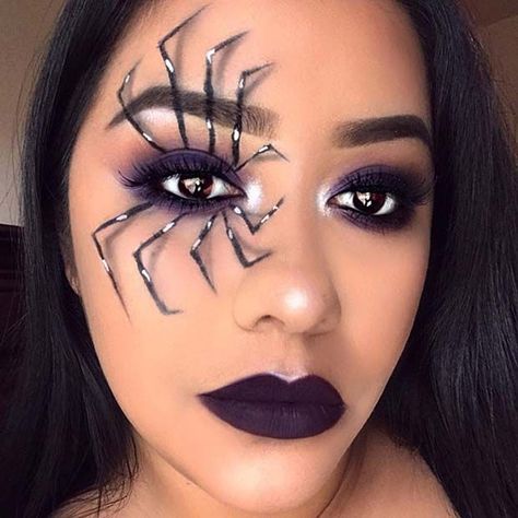 4122cb13c7a474c1976c9706ae36521d Spider Eye Makeup, Halloween Sfx, Witch Outfits, Unique Halloween Makeup, Spider Makeup, Moldes Halloween, Halloweenský Makeup, Hedge Hog, Makeup Scary