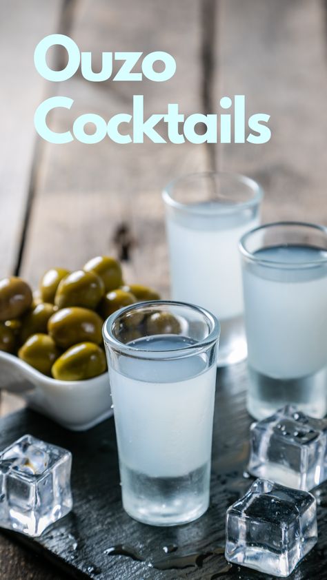 Ouzo Cocktails Ouzo Cocktail Drink Recipes, Ouzo Cocktail, Greek Cocktails, Ouzo Drinks, Ouzo Cocktails, Greek Spices, Around The World Party, Grapefruit Vodka, Lime Drinks