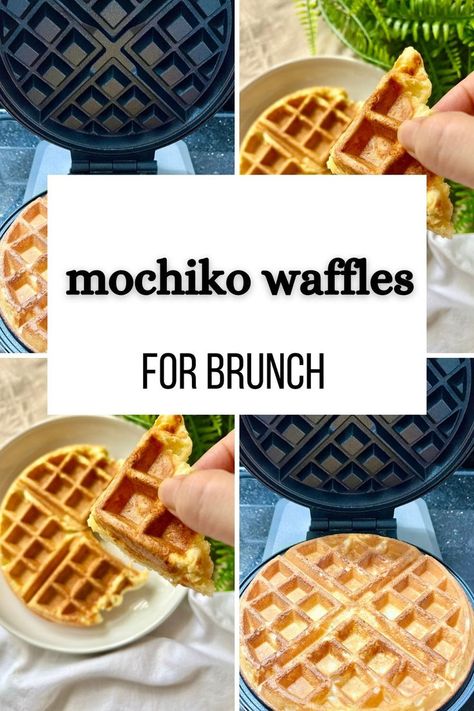 "Indulge in the delightful flavors of Cheese Mochi Waffles, a fusion of mochi and waffles that's both savory and chewy. With the goodness of grated parmesan and the unique texture of glutinous rice flour, these waffles are a perfect addition to your dinner or brunch menu." GF/ Vegetarian Mochi Waffle Recipe, Mochi Waffle, Mochi Waffles, Asian Breakfast, Asian Dinners, Glutinous Rice Flour, Waffle Toppings, Glutinous Rice, Brunch Menu