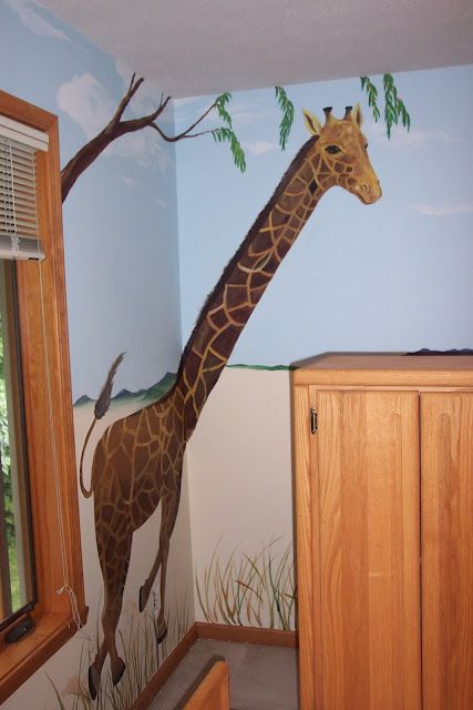 DDDesigns Murals: Safari Room Giraffe Mural, Giraffe Bedroom, Giraffe Room, Safari Room, Kids Room Murals, African Theme, Nursery Mural, Murals For Kids, Animal Nursery Decor