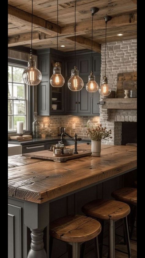 Farmhouse Furniture Ideas, House Interior Modern, Room Ideas Farmhouse, Farmhouse Island, Farmhouse Living Room Ideas, Gorgeous Farmhouse, Western Kitchen, Furniture Rustic, Farmhouse Decor Ideas