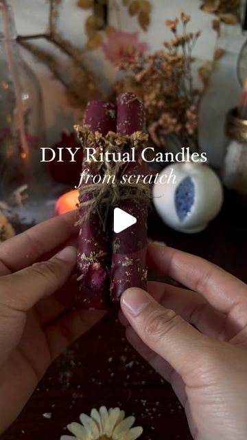 Lilith Candle Diy, How To Make Herb Rolled Candles, Make Spell Candles, Mullein Candle Diy, Candle Dye Diy, How To Make Spell Candles, Rolled Candles Diy, Making Taper Candles, Diy Ritual Candles