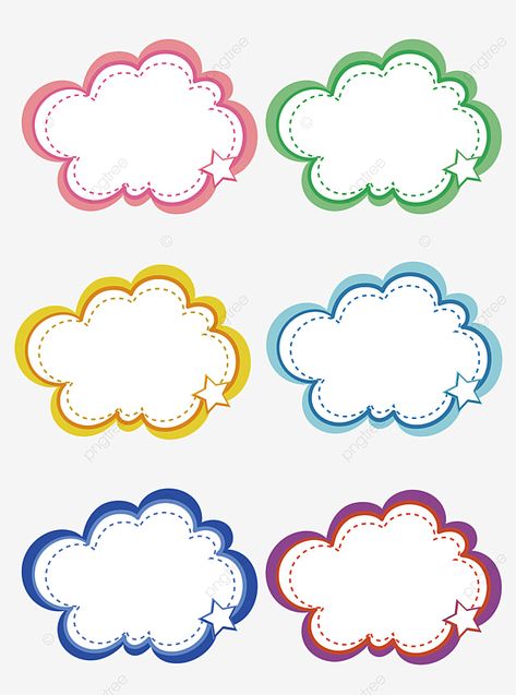 Cloud Cartoon, Dialogue Bubble, Kids Graphic Design, Cloud Texture, Teacher Classroom Decorations, Border Vector, Colorful Borders Design, Colorful Borders, Graphics Design Ideas