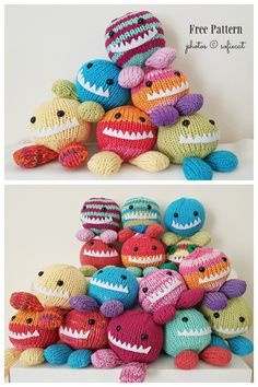 Knitting Patterns For Stuffed Animals, Weird Knitting Projects, Monster Knitting Pattern Free, Knitted Monsters Pattern Free, Knit Monster Pattern Free, Knitted Monster Pattern Free, Knitting Machine Plushies, Knit Stuffed Animals Patterns Free, Free Knitting Machine Patterns