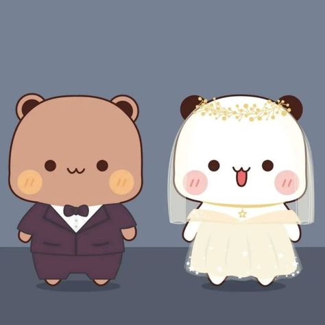 #inlovecouples #secycouple #couplebucketlist #couplescustome Dudu Bubu Love, Dudu And Bubu, Panda And Bear, Mochi Peach Cat, Wedding Wallpaper, Mocha Bear, Bubu And Dudu, Dudu Bubu, Milk And Mocha