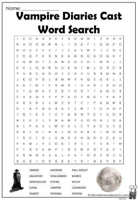 cool Vampire Diaries Cast Word Search Vampire Diaries Printables, Vampire Diaries Coloring Pages, Word Search Aesthetic, Free Printable Word Searches, Mystery Dinner Party, Word Search Printables, Witchy Goth, Aesthetic Posters, Mystery Dinner