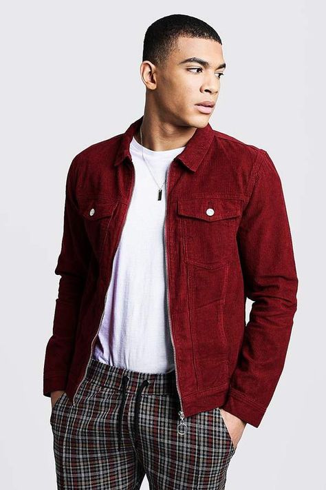 boohoo Zip Through Corduroy Jacket Red Corduroy Jacket Outfit Men, Coudroy Jacket Outfits Men, Red Corduroy Jacket Outfit, Coudroy Jacket Outfits, Corduroy Jacket Outfit Men, Lake Fits, Courdoroy Jacket, Jean Jacket Outfits Men, Red Jacket Outfit