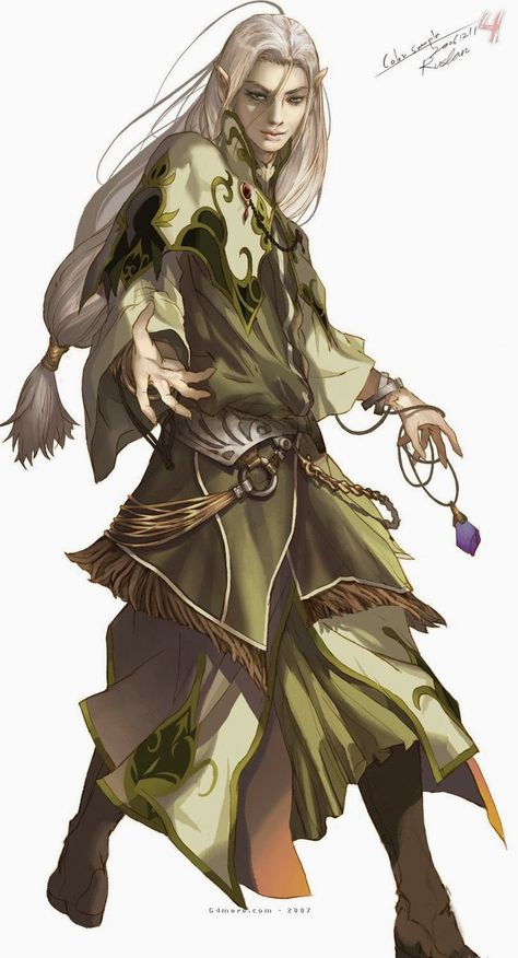 Wood Elf Sorcerer, Wood Elf Dnd, Elf Sorcerer, Elves Art, Elf Wizard, Male Elf, Elf Characters, Character Design Cartoon, Illustration Fantasy