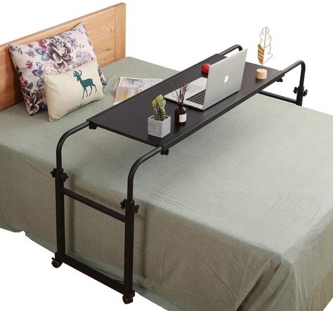 Desk Over Bed, Over Bed Desk, Bed Table On Wheels, Table Over Bed, Over Bed Table, Rolling Bed, Overbed Table, Table With Wheels, Rolling Table