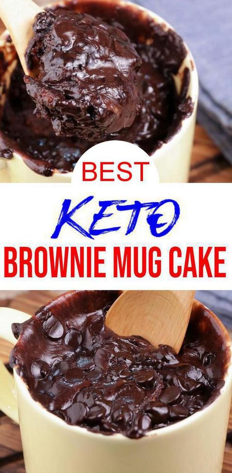 YUMMY Keto Mug Cake Recipes. Easy keto recipes for most AMAZING brownie in a mug. Microwave 90 second cake in a mug.Great idea low carb - ketogenic diet simple ingredient #chocolate brownie mug cake recipe.Made w/ delicious chocolate -healthy clean eating recipe.Gluten free,sugar free baking-cooking. Fathead dough brownie. Keto desserts idea, keto snacks or sweet treat.Great keto beginners recipe or advanced low carb diet recipe.Perfect summer desserts, healthy clean eating. #snacks #easyrecipe Mug Cake Recipes Easy, Brownie Mug Cake, Brownie Mug, Mug Brownie Recipes, Low Carb Mug Cakes, Keto Chocolate Mug Cake, Keto Mug, Chocolate Chip Mug Cake, Carb Dishes