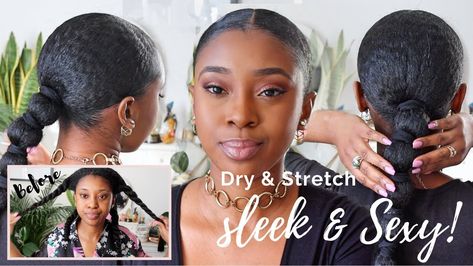 Simple Wash Day Style For Natural Hair | Sleek Low Banded Ponytail [video] - https://blackhairinformation.com/video-gallery/simple-wash-day-style-natural-hair-sleek-low-banded-ponytail-video/ Style For Natural Hair, Bun Look, Space Bun, Hair Sleek, Natural Hair Routine, Natural Hair Shampoo, Quick Natural Hair Styles, Wash Day, Healthy Natural Hair