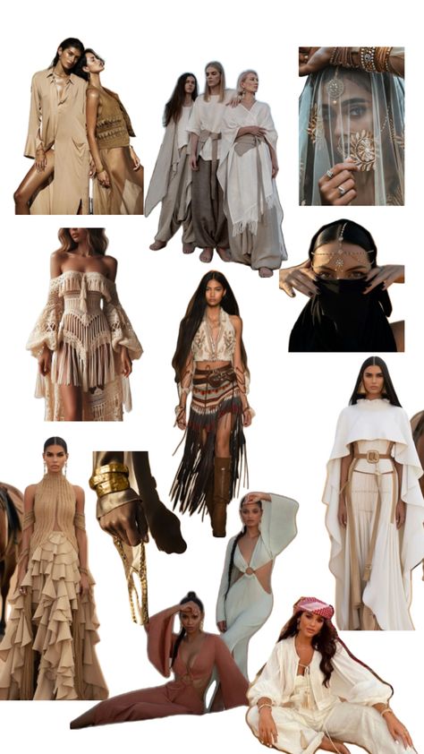 Desert Party Outfit, Desert Wardrobe, Fantasy Desert Clothing, Genshin Sona, Desert Aesthetic Fashion, Desert Wear, Desert Witch, Desert Clothing, Desert Outfit