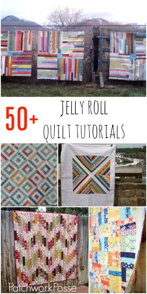 50 + Jelly Roll Quilt Tutorials - Patchwork Posse Jelly Roll Quilting, Jelly Roll Quilts, Jelly Roll Race Quilt, Jelly Roll Projects, Charity Sewing, Missouri Star Quilt Company Tutorials, Jelly Roll Race, Quilt Techniques, Jelly Roll Quilt