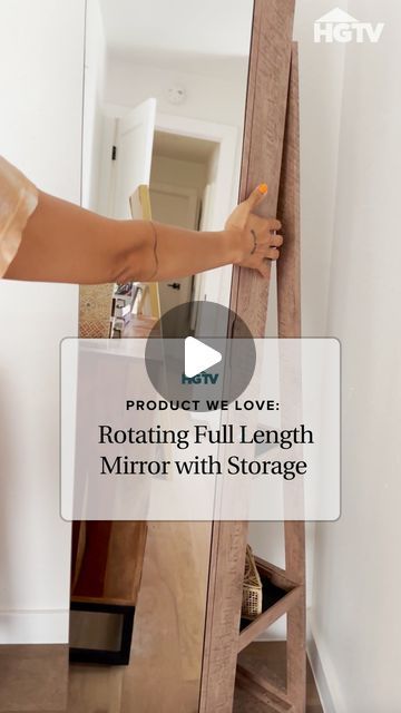 HGTV on Instagram: "GRWM in style! 😚💄🎀

This full length rotating mirror stores all your makeup, skincare, jewelry and haircare in ONE spot. 👏  It's easy to maneuver for all your fit checks, and the built-in LED inside mirror keeps your skin looking glowy for makeup touch-ups. Your bedroom or dorm room is guaranteed to look FAB with this addition. 😍

Click this video at the link in our bio to buy.

#HGTVShopping

(Prices and availability may change, and we may make 💰 from these links.)" Full Length Mirror Diy, Full Length Mirror With Storage, Rotating Mirror, Fit Checks, Diy Interior Decor, Mirror Store, Storage Mirror, Length Mirror, Diy Interior