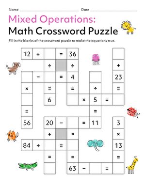 Next stop: Pinterest Math Games Grade 4, Maths Crossword Puzzles, Math Crossword Puzzles, Math Crossword, Articles Worksheet, Easy Math Activities, Mental Maths Worksheets, Printable Crossword Puzzles, Fun Math Worksheets