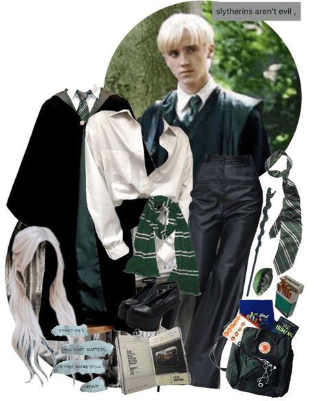 Draco Malfoy Outfit | ShopLook Draco Malfoy Halloween Costume, Draco Malfoy Costume Female, Malfoy Outfit Ideas, Draco Malfoy Outfit Ideas, Draco Cosplay, Draco Malfoy Inspired Outfits, Draco Malfoy Outfit, Draco Malfoy Cosplay, Malfoy Costume