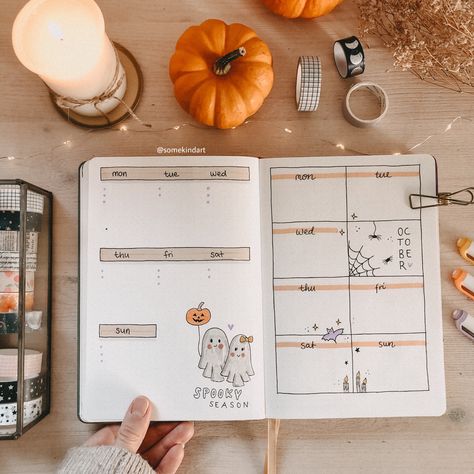 Fall Planner Aesthetic, Fall Bullet Journal Weekly Spread, October Bujo Weekly Spread, Fall Journaling Ideas, October Journal Ideas Aesthetic, Autumn Bullet Journal Ideas, November Weekly Spread Bullet Journal, October Bullet Journal Weekly Spread, November Bullet Journal Weekly Spread