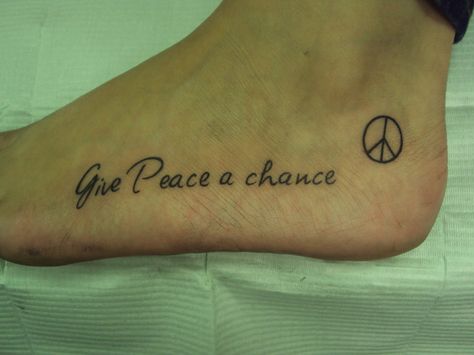 Give Peace A Chance Give Peace A Chance Tattoo, Chance Tattoo, Peace Tattoos, African Tattoo, Give Peace A Chance, Spoken Word, Fish Tattoos, Jesus Fish Tattoo, Tattoo Quotes