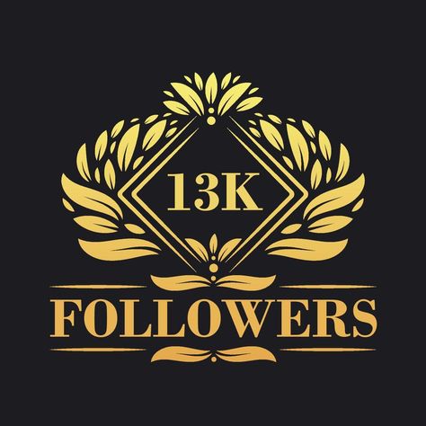 Celebration Design, 13k Followers, Social Media Followers, Vector Free, Royalty Free, Clip Art, Social Media, Media, ? Logo