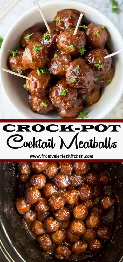 Crockpot Cocktail Meatballs, Cocktail Meatballs Crockpot, Meatball Appetizer Recipe, Crockpot Appetizers, Cocktail Meatballs, Appetizer Meatballs, Crock Pot Meatballs, Slow Cooker Meatballs, Meatballs Easy