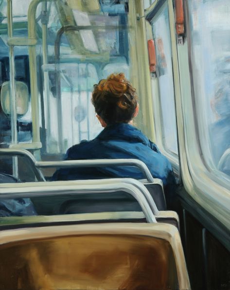 People | Art by Ned Axthelm Bus Art, Space Illustration, Illustration Art Drawing, Expressive Art, Realism Art, Aesthetic Painting, Figurative Art, Portrait Art, Beautiful Paintings