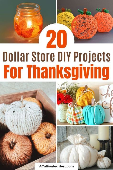 Dollar Store Hacks Fall Decor, Thanksgiving Crafts Dollar Tree, Thanksgiving Projects For Adults, Diy Thanksgiving Crafts For Adults, Fall Crafts For High School Students, Thanksgiving Decorations Crafts, Thanksgiving Decorations For Home Diy, Quick Thanksgiving Crafts, Teen Thanksgiving Crafts