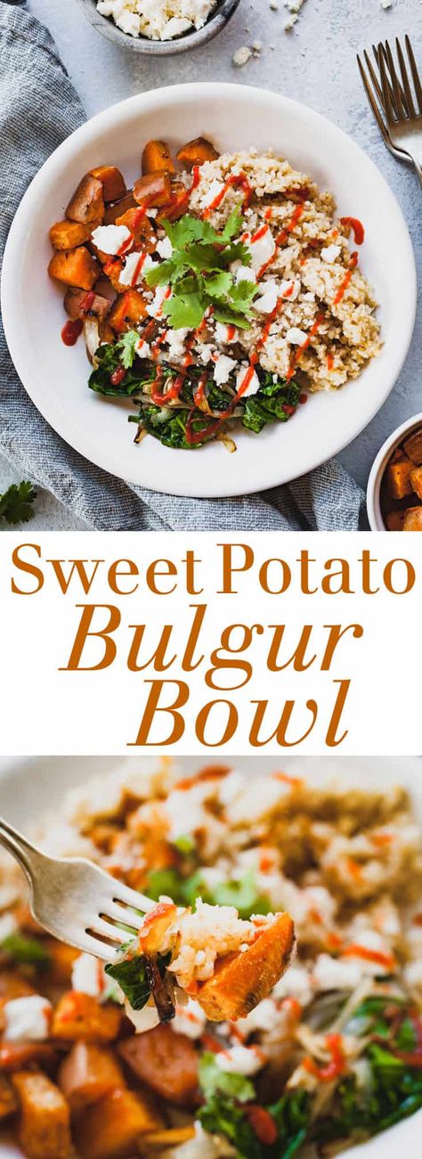 Budha Bowl, Bulgur Recipes, Vegan Bowl Recipes, Meatless Dinners, Healthy Bowl, Friends Recipes, Meatball Recipes Easy, Roasted Sweet Potato, Meatless Dinner