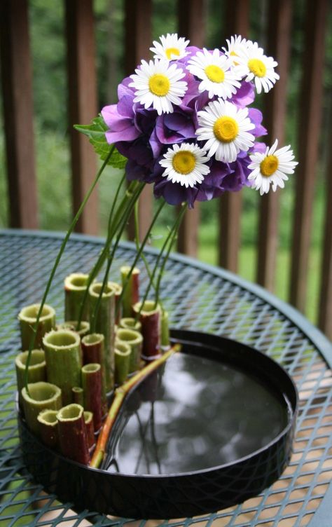 Love his use of the tubes (Japanese knotweed). Am also in awe of his vase collection! Keith Stanley 365 Day Ikebana project Japanese Knotweed, Arreglos Ikebana, Sogetsu Ikebana, Landscaping Software, Bamboo Decor, Unique Flower Arrangements, Vase Collection, Ikebana Arrangements, Ikebana Flower Arrangement