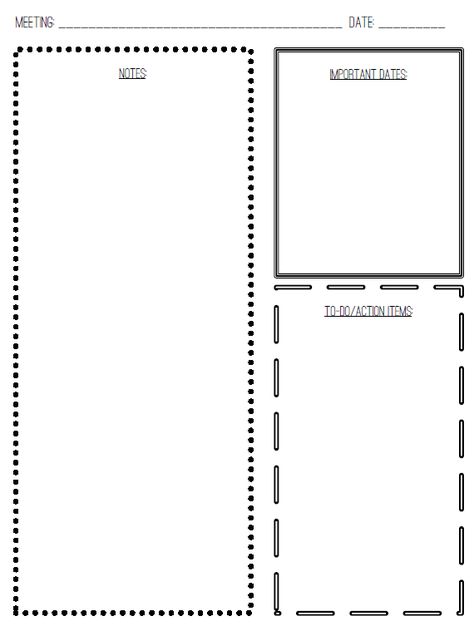 Meeting Notes Template Free, Bullet Journal Topics, Meeting Notes Printable, Planner Free Download, Teaching Template, College Printables, Meeting Notes Template, Bullet Journal Work, Reusable Notebook