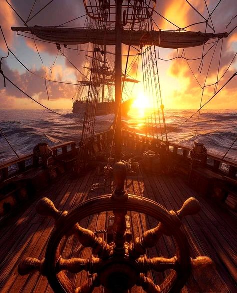 Pirate Ship Aesthetic, Pirate Pose, Ghost Ship Art, Ships In The Night, Ship At Sea, Pirate Ship Art, جوني ديب, Navi A Vela, Pirate Boats