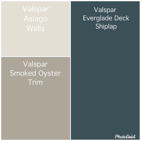 Valspar Oyster Shoal, Smoked Oyster Paint Valspar, Valspar Smoked Oyster, Smoked Oyster Paint, Smoked Oysters, Valspar Paint, House Paint, Traditional Modern, Ship Lap Walls