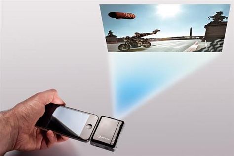 MobileCinema i20 by AIPTEK - $125 Iphone Projector, Tech Christmas Gifts, Latest Electronic Gadgets, Pico Projector, Phone Projector, New Electronic Gadgets, Cinema Projector, Future Gadgets, 3d Camera