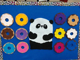 What is Bridget Reading?: Flannel Friday: Mr. Panda & Donuts Panda Activities, Flannel Stories, Magnet Boards, Pete The Cats, Flannel Board Stories, Story Props, Flannel Friday, Flannel Boards, Felt Board Stories